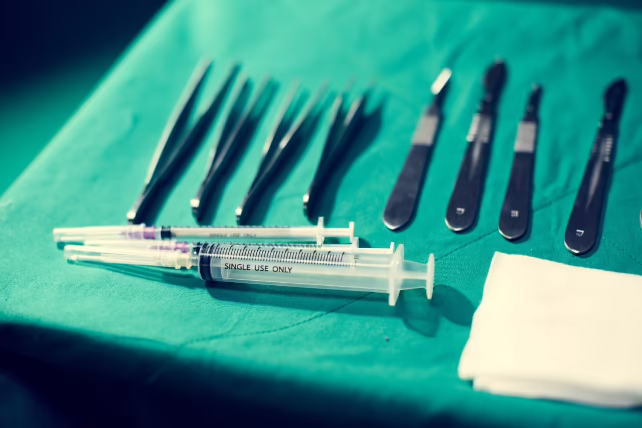 medical equipment for surgery on green background 2026 03 18 09 17 37 utc
